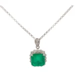 Pt850/Pt900 コロンビア産エメラルド・ダイヤモンド ネックレス/ペンダントトップ 9.84・D1.87ct