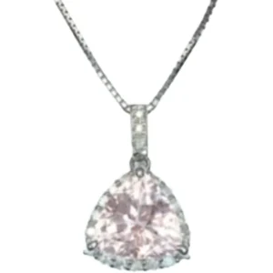 K14K14WG モルガナイト・ダイヤモンド ネックレスペンダントトップ 2.91 ct D0.38 ct