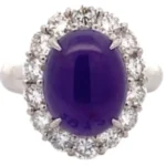 Pt･Pm900 ラベンダー翡翠・ダイヤモンド リング 5.46 ct D0.54 ct