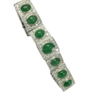 Pt･Pm900 翡翠みため・ダイヤモンド ブレスレットバングル 12.55・D6.211 ct