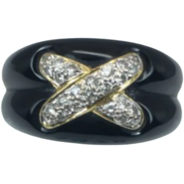 K18 オニキス・ダイヤモンド リング D0.26 ct