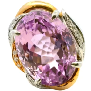 Pt900K18[Ptﾒｲﾝ] クンツァイト・ダイヤモンド リング 34.73・0.21ct