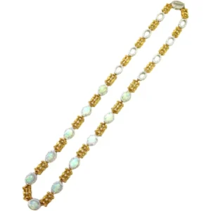K18K18WG オパール・ダイヤモンド ネックレスペンダントトップ 6.56・D3.40ct