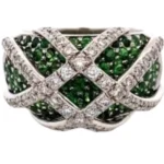K18WG グリーンガーネット・ダイヤモンド リング 2.20・D0.57 ct