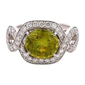 Pt･Pm900 スフェーン・ダイヤモンド リング 2.12 ct D0.58 ct