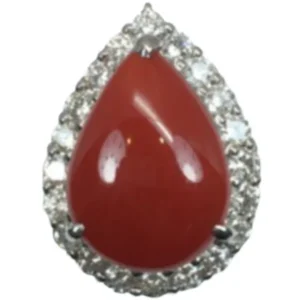 Pt･Pm900 サンゴ・ダイヤモンド リング 7.47 ct 1.41 ct