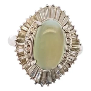 Pt･Pm900 クリソベリルキャッツアイ・ダイヤモンド 9.401・D1.31ct 11ｇ