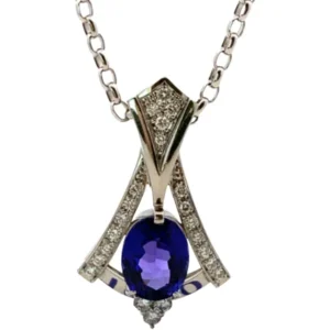 Pt850Pt900 タンザナイト・ダイヤモンド ネックレスペンダントトップ 4.85・D0.53ct