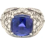 Pt･Pm900 タンザナイト・ダイヤモンド リング 8.264・D1.50ct