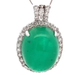 Pt･Pm900 コロンビア産エメラルド・ダイヤモンド ペンダントトップ E27.81 ct D1.73 ct