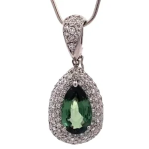 Pt･Pm900 インド産アレキサンドライト・ダイヤモンド ネックレスペンダントトップ 2.231 ct 0.8 ct