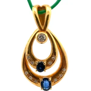 K18 サファイア・ダイヤモンド ネックレスペンダントトップ 0.68・0.22ct