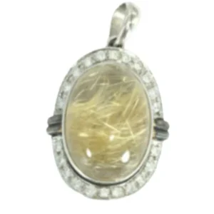Pt900K18[Ptﾒｲﾝ] ルチルクォーツ・ダイヤモンド ネックレスネックレストップ 15.38 ct 0.43 ct