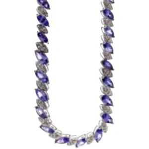 K18WG タンザナイト・ダイヤモンド ネックレスペンダントトップ 13.33・D1.00 ct