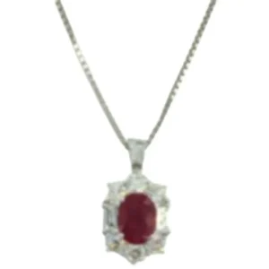 Pt850Pt900 ビルマ産ルビー・ダイヤモンド ネックレスペンダントトップ 2.12 ct D1.45 ct