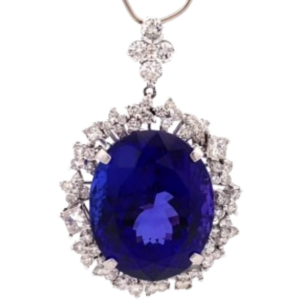 Pt･Pm900 タンザナイト・ダイヤモンド ぺンダントトップ 35.01 ct D2.25 ct