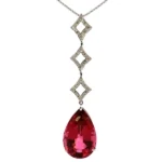 K18WG ピンクトルマリン・ダイヤモンド 27.52・0.24ct
