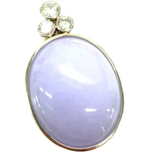 Pt･Pm900 ラベンダー翡翠・透明石 ネックレスペンダントトップ 88.61ct