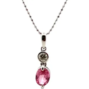 K18WG パパラチアサファイア・ダイヤモンド ネックレス/ペンダントトップ 0.88・0.108ct