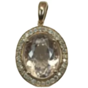 K18 モルガナイト・ダイヤモンド ネックレスペンダントトップ 2.29 ct D0.18 ct