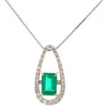 Pt900/Pt850 コロンビア産エメラルド・ダイヤモンド ネックレス/ペンダントトップ 2.319・0.53ct