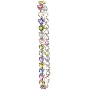 K14WG マダガスカル産非加熱サファイア・ダイヤモンド ブレスレット 17.27ct
