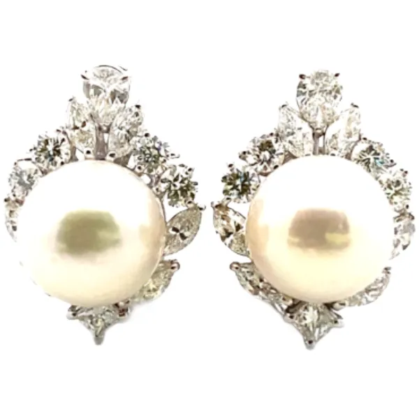 Pt・Pm950 パール・ダイヤモンド ピアス/イヤリング 2.06・2.06ct