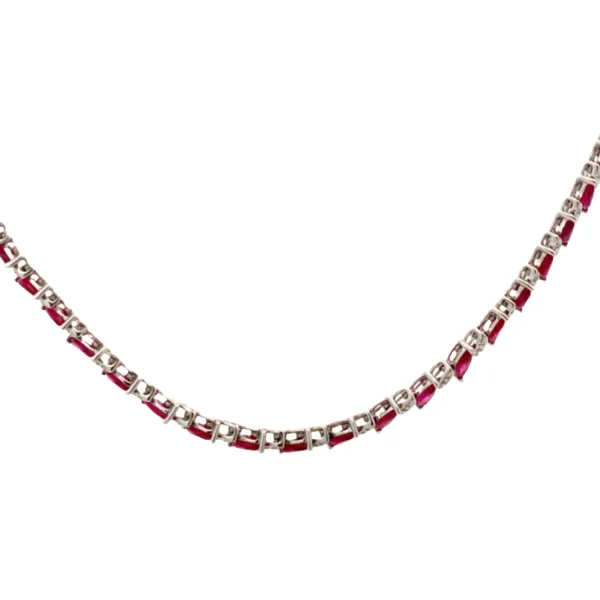 K18WG ルビー・ダイヤモンド ネックレス R17.1・D1.00ct
