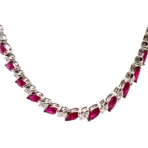 K18WG ルビー・ダイヤモンド ネックレス/ペンダントトップ R16.9・D1 ct