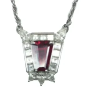 Pt850Pt900 ルビー・ダイヤモンド ネックレスペンダントトップ R2.18 ct D1.32 ct