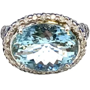 K18 アクアマリン・多色石 リング 8.32・S3.62・D0.44ct