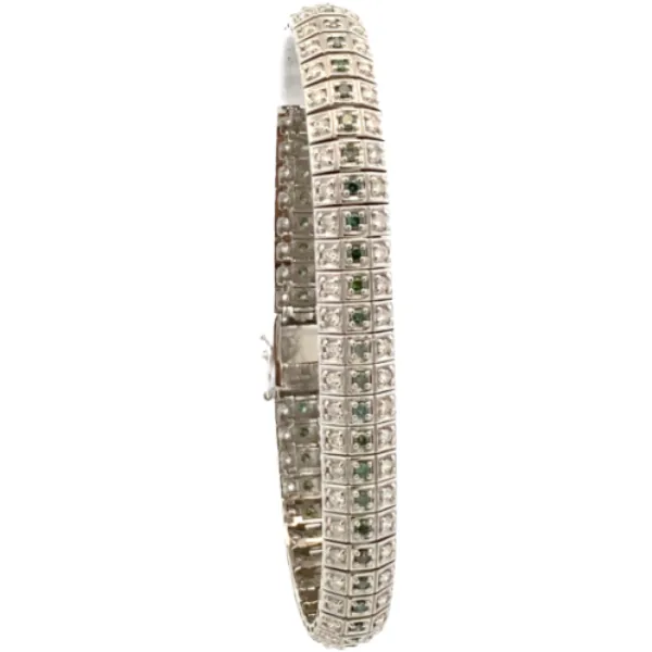 K18WG ダイヤモンド・トリートダイヤモンド ブレスレット 2.04・1.01ct