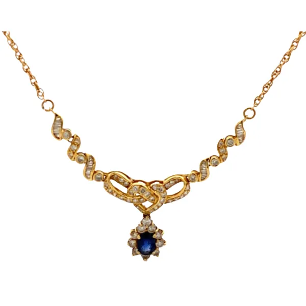 K18 サファイア・ダイヤモンド ネックレス/ペンダントトップ 0.75・D1.10ct