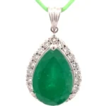Pt･Pm900 コロンビア産エメラルド・ダイヤモンド ネックレス/ペンダントトップ 9.54・D1.12ct