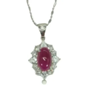 Pt900K18WG ルビー・ダイヤモンド ネックレスペンダントトップ 5.649 ct 3.06 ct