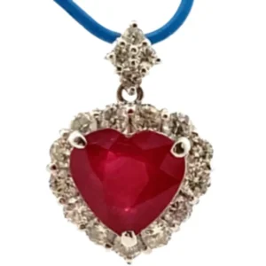 Pt･Pm900 ルビー・ダイヤモンド ネックレスペンダントトップ 2.67・0.78ct
