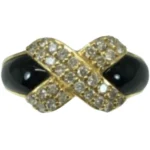 K18 ダイヤモンド・オニキス リング 0.33 ct