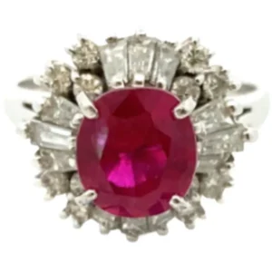 Pt･Pm900 ルビー・ダイヤモンド リング R2.4・D0.99ct