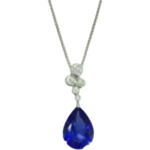 Pt900K18WG タンザナイト・ダイヤモンド ネックレスペンダントトップ 5.89 ct D0.3 ct