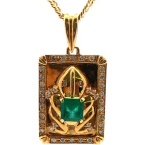 K18 エメラルド・ダイヤモンド ネックレスペンダントトップ E1.749・D0.73ct