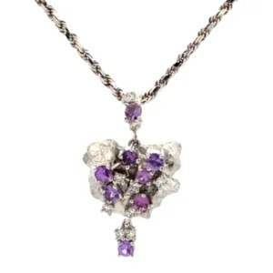 Pt900K18 サファイア・ダイヤモンド ネックレスペンダントトップ 1.11・0.202ct