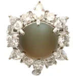 Pt･Pm900 クリソベリルキャッツアイ・ダイヤモンド リング C12.02・D5.028ct