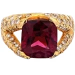 K18 ガーネット・ダイヤモンド リング 7.89 ct 1.7 ct