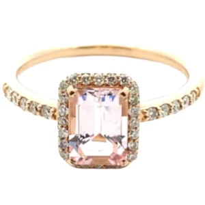 K18 モルガナイト・ダイヤモンド リング 1.02・0.21ct