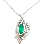 Pt900/Pt850 エメラルド・ダイヤモンド ネックレス/ペンダントトップ 1.46・D0.98ct