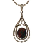 K18WG ブラックオパール・ダイヤモンド ネックレス/ペンダントトップ 2・D0.89ct