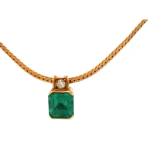 K18 エメラルド・ダイヤモンド ネックレスペンダントトップ E4.36・D0.13ct