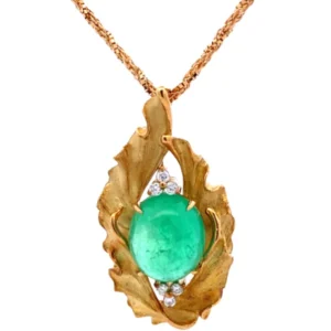 K18 エメラルド・ダイヤモンド ネックレスペンダントトップ 9.94・D0.19ct