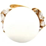 K18 パール・ダイヤモンド リング 0.8ct