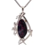 Pt900/K18 ボルダーオパール・ダイヤモンド ネックレストップ D0.57・6.55 ct